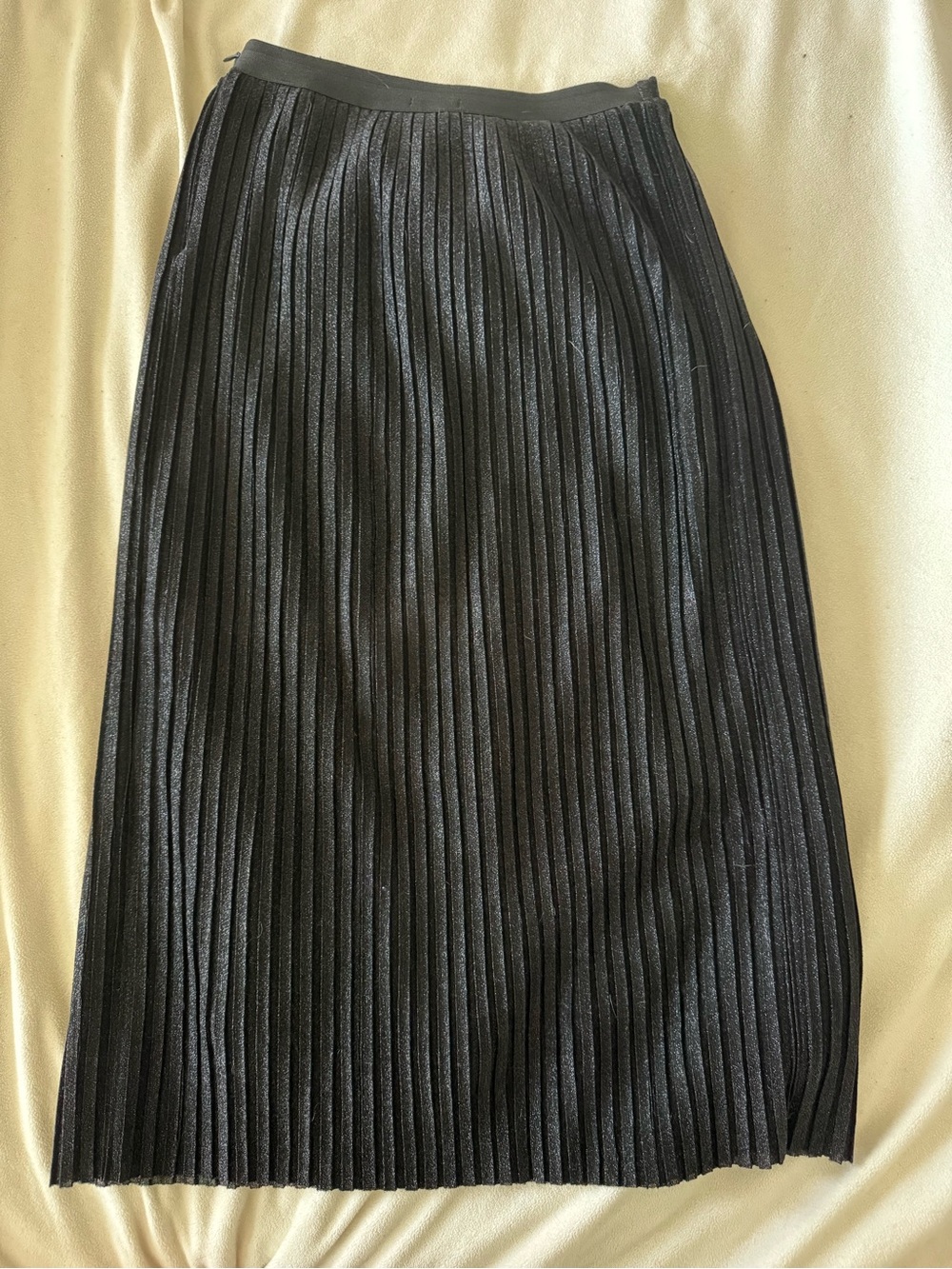 Kimchi  Black Pleated Midi Skirt